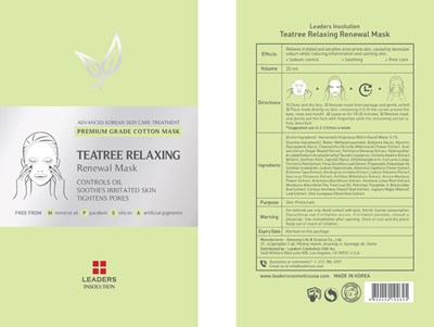 Image Of Cello Pack (Teatree Relaxing Renewal Mask Cello Pack)